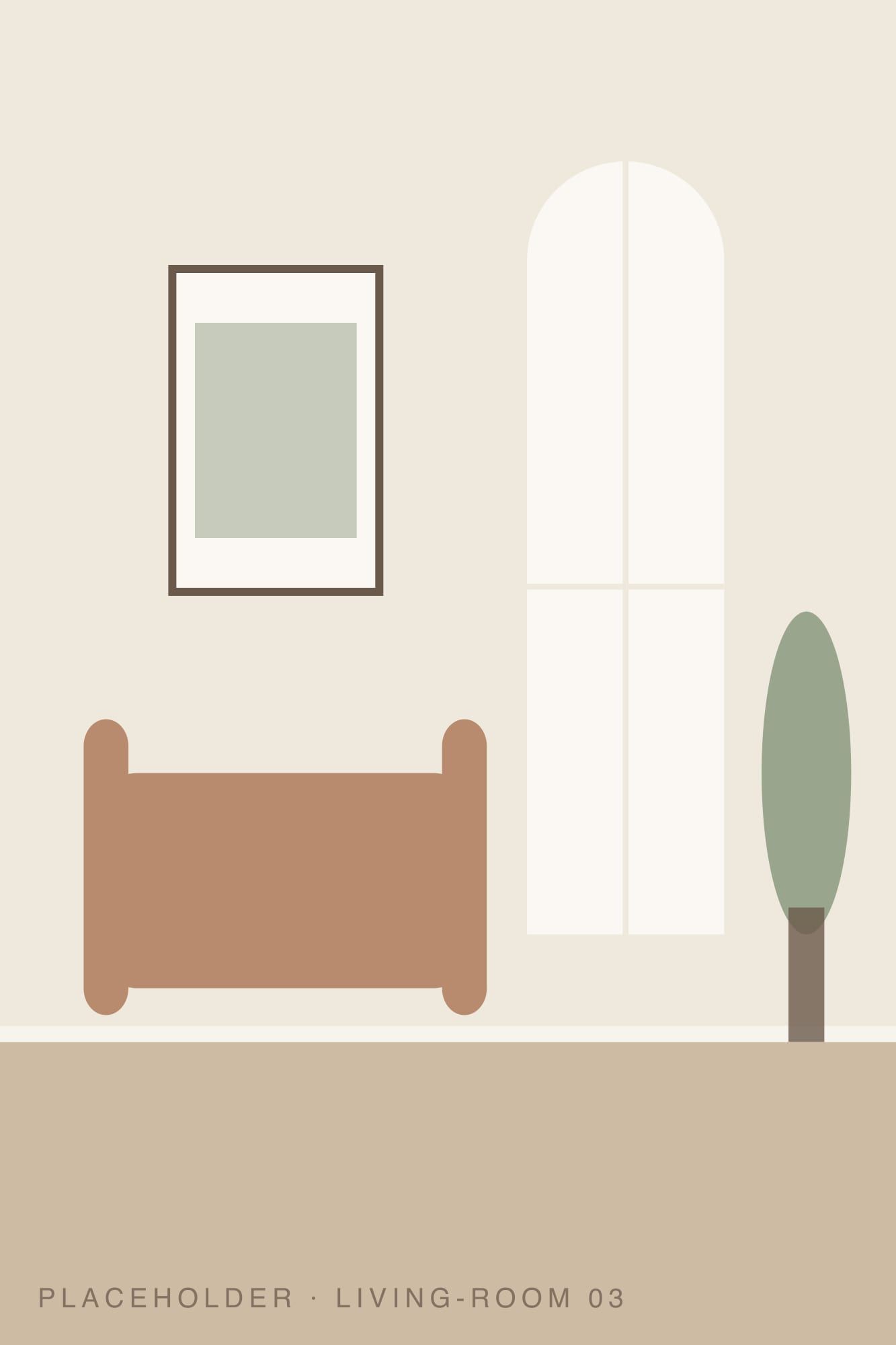 Tall view of the living room corner