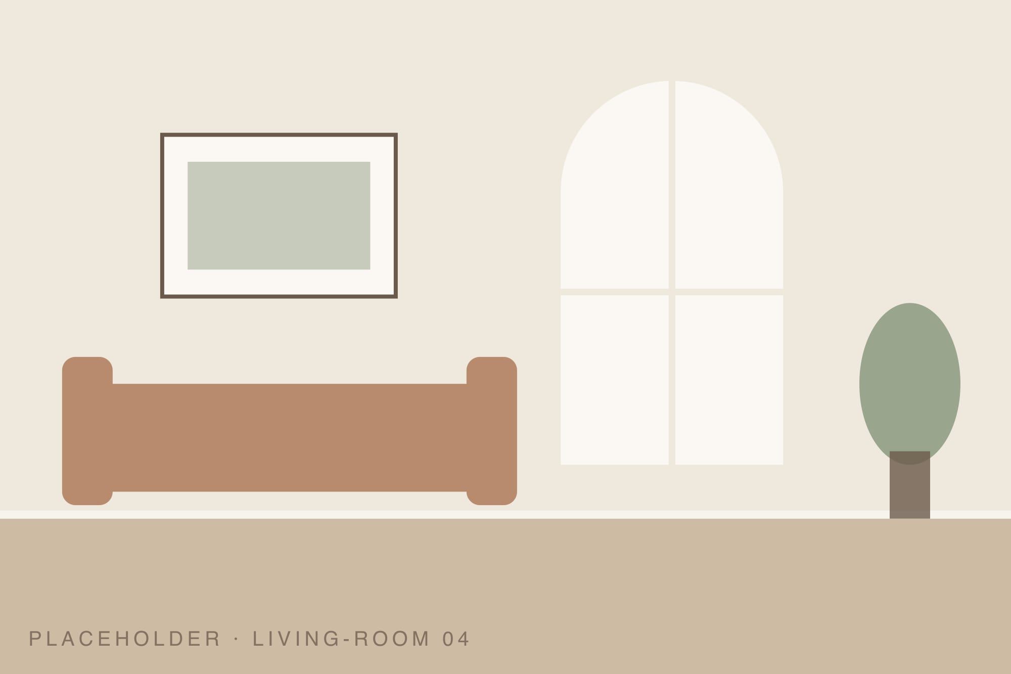 Sofa and artwork in warm neutral tones